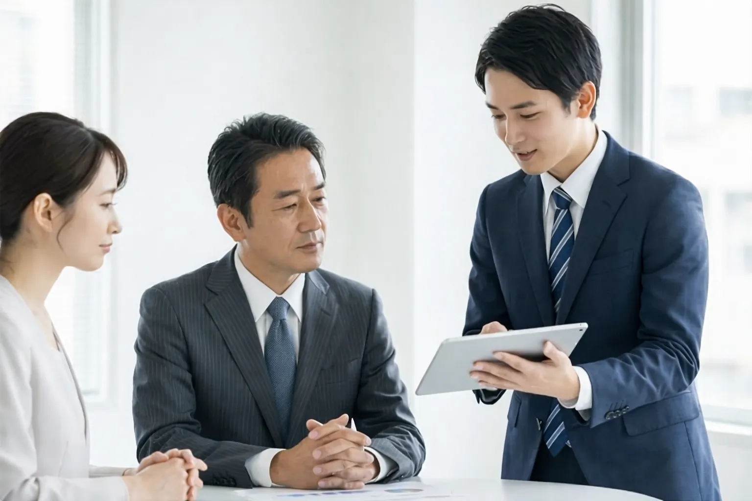 意思決定の確認をするビジネスチームのイメージ